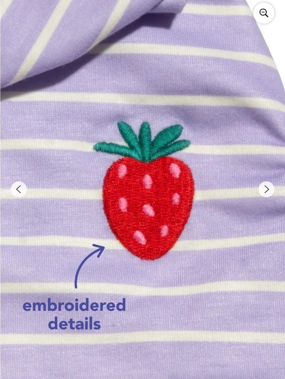 Oodles Purple Striped Strawberry Dog Hoodie Sweatshirt Medium & Large